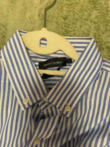 Camisa empório Colombo azul listrada nunca usada tamanho G Slim