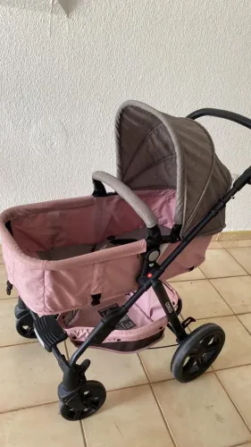 Carrinho 4 em 1 Cosco Kids, Travel System Poppy Trio, Rosa Mescla