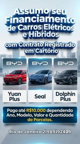 Assumo Financiamento de Carro Elétrico e Híbrido com baixa Quilometragem.