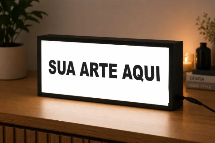 Luminária Caixa 20x10cm led de mesa lightbox