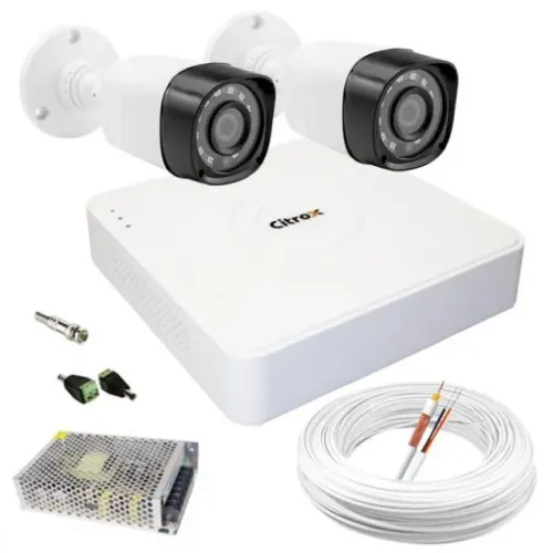 kit 04 camera mulilaser 720p hd 500 gb ip 66+ acessorios.