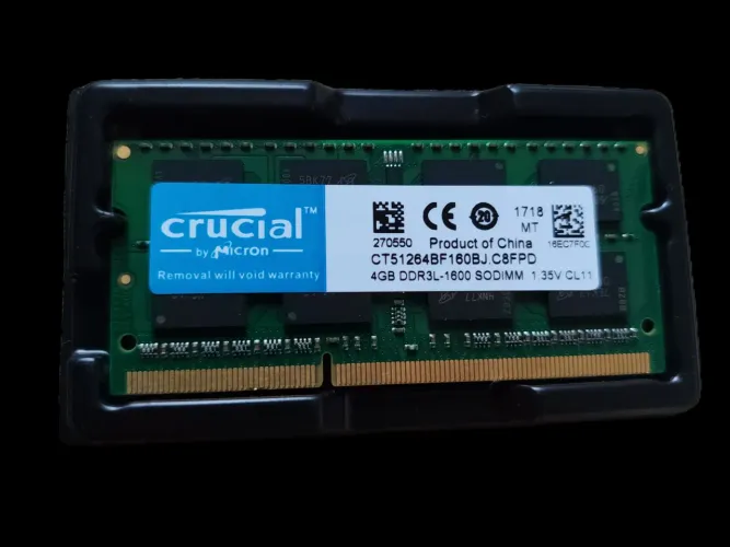 MEMÓRIA RAM CRUCIAL 4GB DDR3L-1600 1.35V