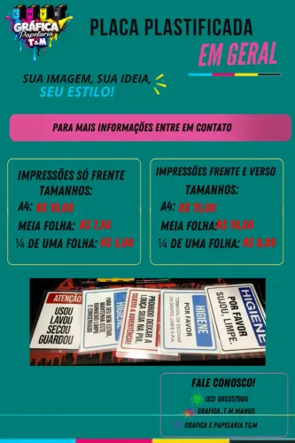 placa plastificada