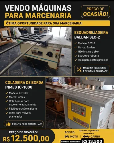 Vendo máquinas para marcenaria