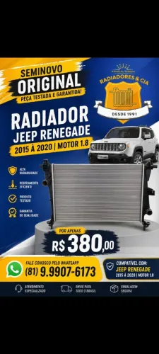 Radiador JEEP RENEGADE 2015 à 20020 motor 1.8