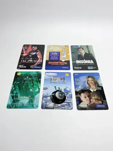 Lote 12 Cartões Telefônicos Antigos Telefônica Temáticos Filmes Cinema