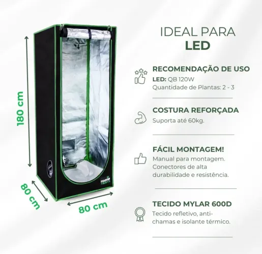 Barraca Grow Cultivo Indoor Estufa 80x80x180