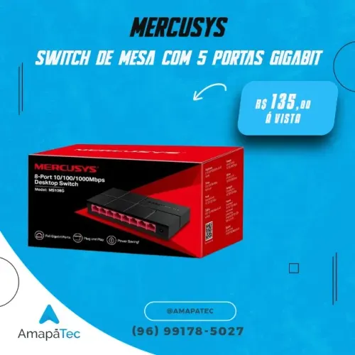 SWITCH MERCUSYS 8 PORTAS GIGABITE