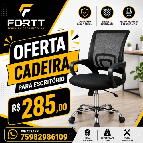 Cadeira para escritório marca FORTT - Oferta.