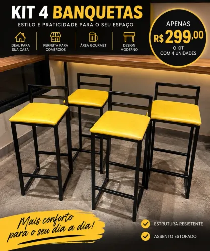 Kit 04 banquetas 299,00