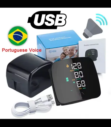 Monitor de Pressão Arterial Recarregável com Voz *Entrego Aceito Cartão
