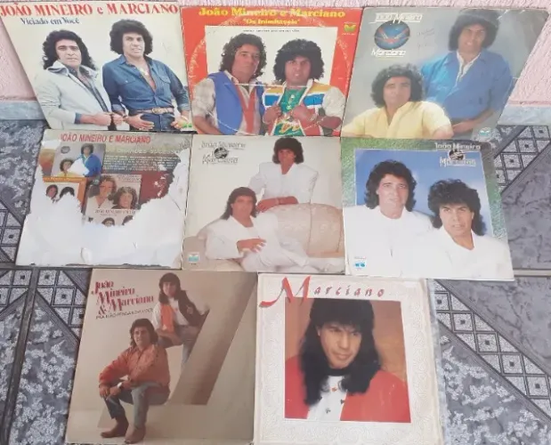 Lps - João Mineiro e Marciano - lote com 08 discos de vinil - música sertaneja