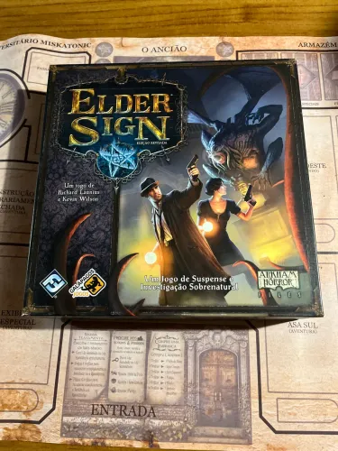 Elder Sign c/ Insert Modular e Playmat Lona Jogo de Tabuleiro Board game Boardgame