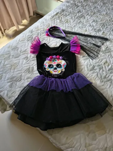 Fantasia caveira mexicana 4 anos