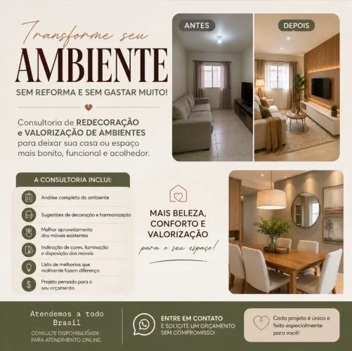 Consultoria de Redecoração e Valorização de Ambientes