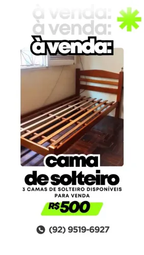 Cama de solteiro em Madeira