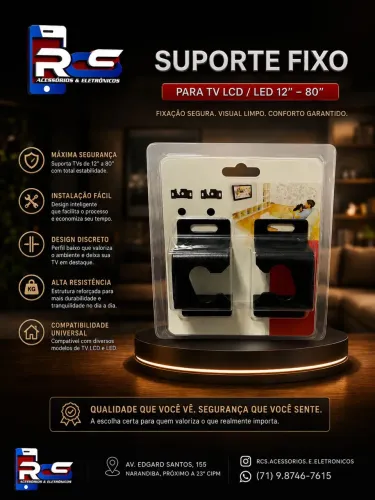 Suporte De Tv Universal Fixo 12 A 80 Polegadas