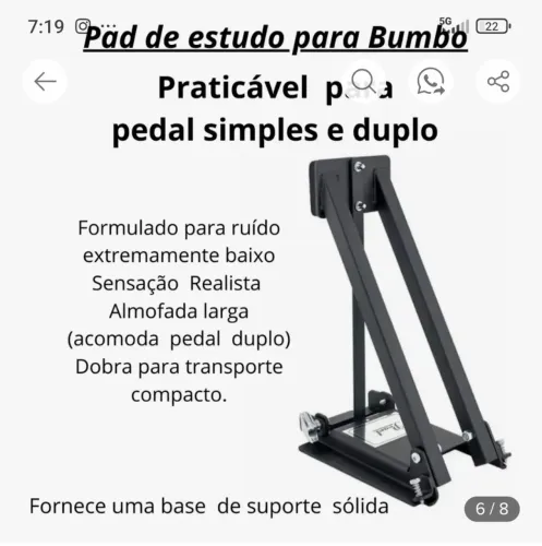 Pad de estudo de bumbo marca pearl PD 10
