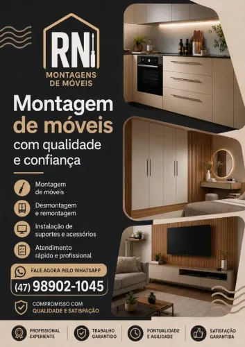 Montagem de móveis planejados , de lojas e outros serviços 