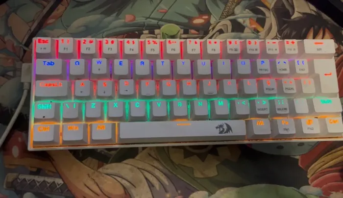 teclado redragon kumara branco 60% col switch azul 