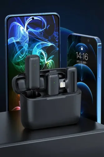 Microfone de lapela Ulanzi J12 duplo