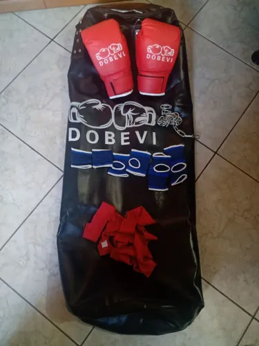Kit Boxe Muay Thai Dobevi - Saco Pancadas 1,15m + Luvas