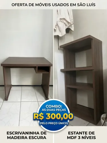Escrivaninha mais estante de MDF