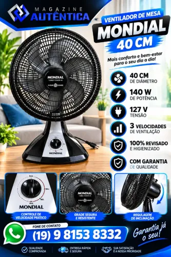VENTILADOR DE MESA MONDIAL ( 53V-26)