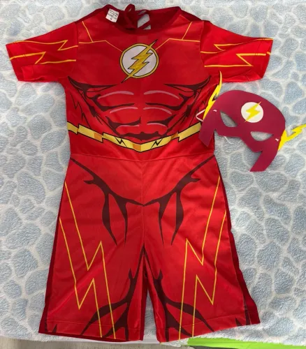 Fantasia infantil Flash tamanho G 9 a 12 anos
