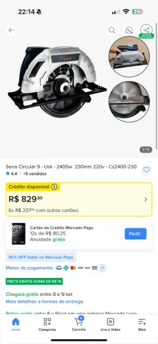 Serra Circular 9 - USK - 2400w 230mm 220v