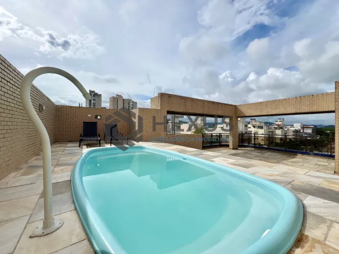 Cobertura Penthouse com varanda gourmet vista mar e piscina na Enseada, Guarujá