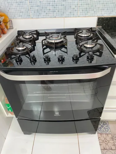 Fogão Electrolux 5 Bocas Mesa De Vidro Preto 76gs