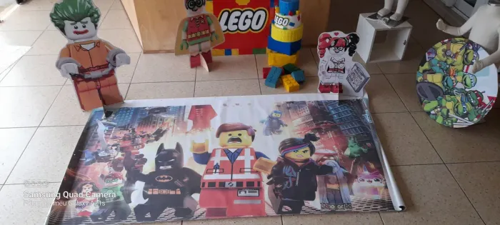 Kit decoração festa infantil Lego, mais painel Magali e display tartaruga ninja