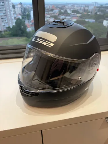 Capacete LS2 Strobe 2 Monocolor Preto-fosco