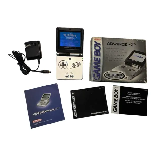 Game Boy Advance SP - Edição Limitada (Platinum/Onyx) CIB