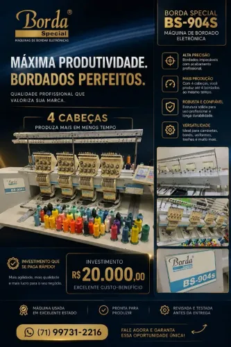 Máquina de bordado 4 cabeças
