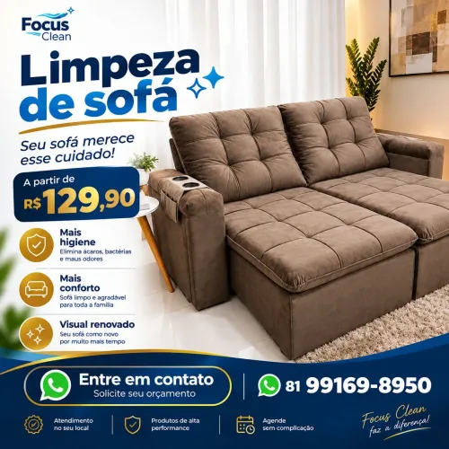 Limpeza e higienização de sofá