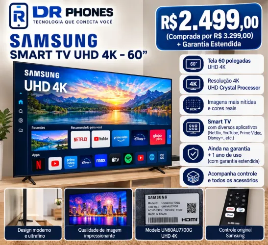 Smart TV Samsung 60'' com Painel