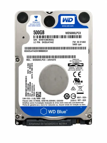 HD Notebook WD Blue 500GB SATA 2.5" 5400RPM