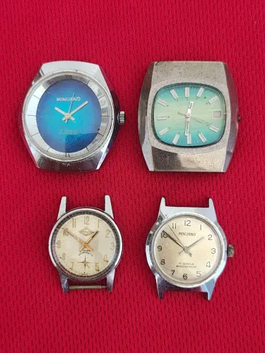 Lote 4 Relógio Vintage a Corda Suíços Anos 70 PARADOS