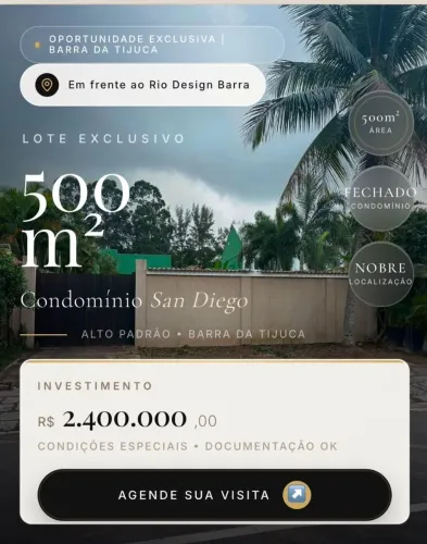 terreno 500m2 barra da tijuca