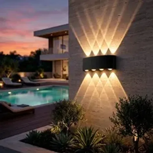 Arandela Led 8w Preta Retangular 2 Focos Luz Branco Quente