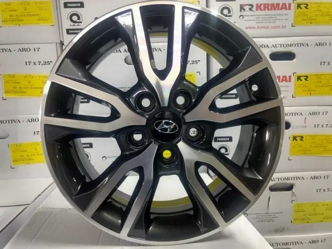 Roda aro 16 Creta Grafite com diamantado Hyundai 5X114 jogo novo com Inmetro e Garantia