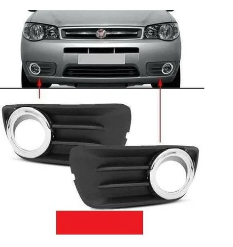 Grade Moldura Para-Choque Farol de Milha Palio 10 11 12 13 14 15 16 17 cromado sf