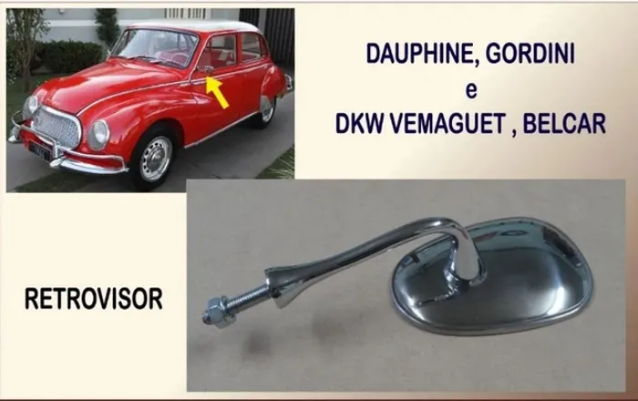 Retrovisor Externo Gordini Dauphine E Dkw Belcar Vemaguet Unitário