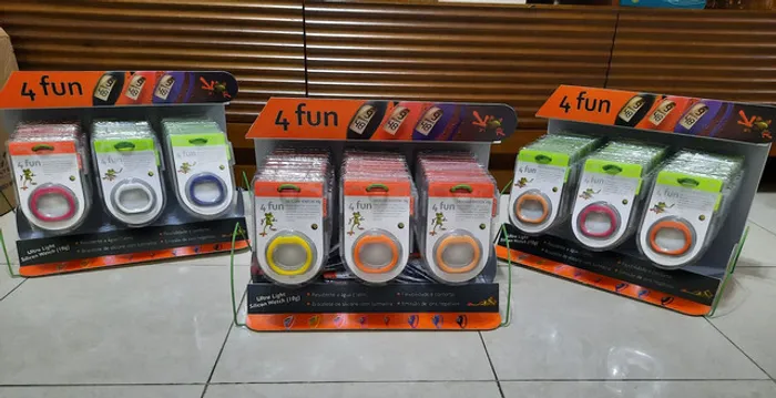 Relogio 4fun íon. Tam. P, M e G. Cores variadas. Preço diferente para qtdes