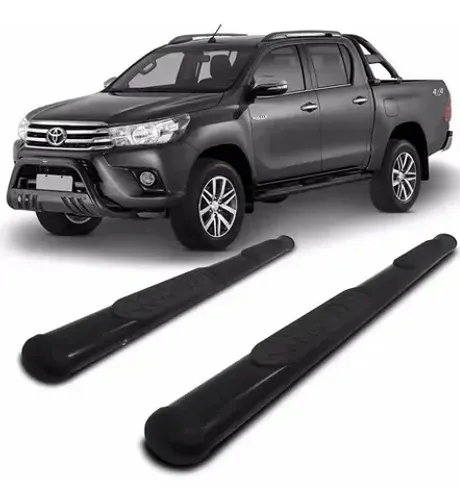 Estribo Lateral Toyota Hilux Cd 2005 à 2015 - Oblongo Oval Preto