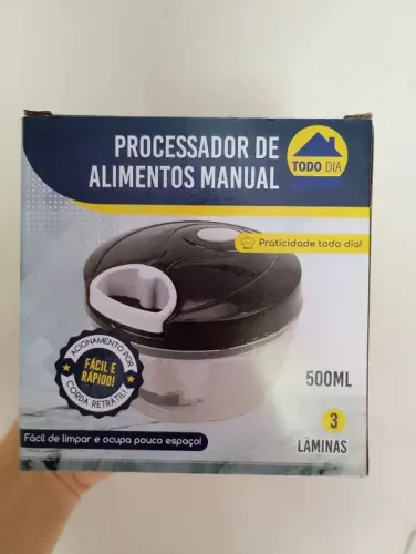 Processador Manual de alimentos 500ml com 3 lâminas