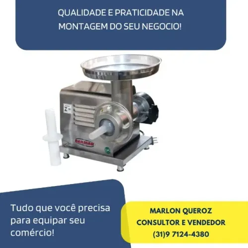 Moedor de Carne Boca 08 Bermar Inox