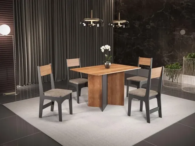 Conjunto Mesa  Jantar Danni 4  cadeiras **nova na caixa**